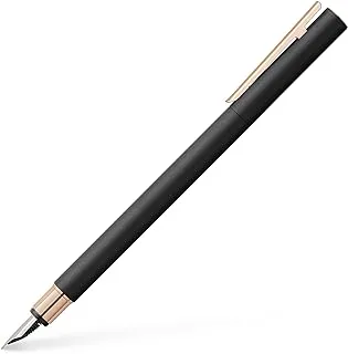 Faber-Castell Neo Slim metal fountain pen, F, black with rosegold