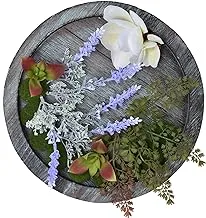 Yatai Natural Wooden Frame Wall Art Design Wall Hanging Frame Photo Frame With Artificial Plants Flowers & Moss Grass Stones Arrangement Wall Background Decoration