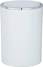 WENKO Swing Cover Inca Bin, White, 5L, 18.5 x 18.5 x 25.5 cm