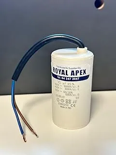 Royal Apex Wired PVC Round Capacitor With CE EN60252 Standards (WIRED 16MFD (16µF))