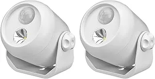 Mr. Beams MB302 Wireless LED Mini Spotlight with Motion Sensor and Photocell, 80-Lumens, White, 2-Pack