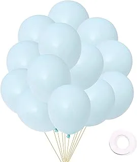 PARTY TIME - 20 Pieces Pastel Macaron Balloons Candy Colored Latex Party Balloons for Birthday Baby Shower Wedding Christmas Party Decorations Supplies - Balloons (10 Inches) (Pastel Tiffany Blue)