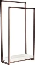 Kingston Brass Scc8265 Pedestal 2-Tier Steel Construction Towel Rack With Wooden Case, Oil Rubbed Bronze