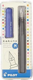 Pilot Kakuno Fountain Pen, Grey/Blue Barrel, Medium Nib (90133)