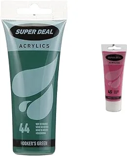 Super Deal Acrylic Color Paint Tube 75Ml Hooker'S Green & Opaque Vivid Pink