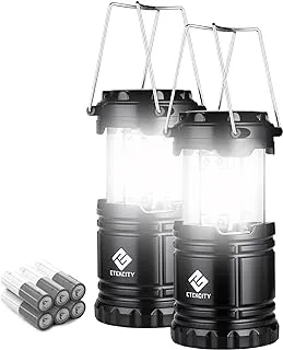 Etekcity Lantern LED Camping Lanterns, Battery Powered Camping Lights, Outdoor Flashlight, Suitable for Camping, Hiking, Survival kits for Emergency, Power Failure, Hurricane (Batteries included)