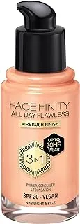 Max Factor Facefinity All Day Flawless Foundation - N32 Light Beige, 30ml