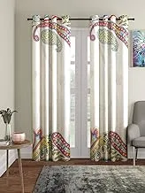 Home Sizzler 2 Pieces Polyester Door Curtains, 116 X 300 CM, Paisley, Digital Print