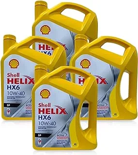 Shell Helix Hx6 10W-40 Synthetic Motor Oil (10,000 Kms, 4 Litres, Pack Of 4)