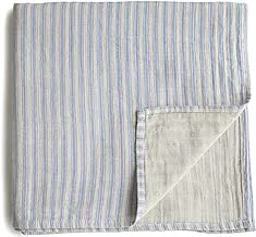 Mushie Swaddle Blue Stripe