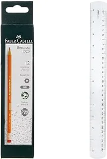 Faber-Castell Bonanza Graphite Pencil Hb With Eraser Tip Box Of 12Pc & G00312 Ruler