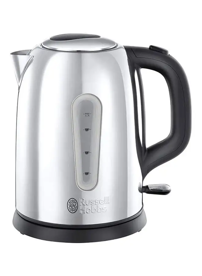 Russell Hobbs Coniston Electric Kettle, Capacity Sleek Stainless Steel Design With Rapid Boil, Removable Filter, Perfect For Warm Beverages For Home And Office Use 1.7 L 3000 W 23760 Silver