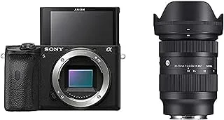 سوني ألفا A6600 كاميرا بدون مرآة | أسود | Ilce-6600 مع سيجما 28-70 ملم F2.8 Dg Dn معاصر لكاميرات Sony E-Mount