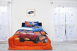 Kidz Klub Hot Wheel Comforter Single 3 Pcs Set Fabric: Front 160Tc Single Comforter - Sky Blue, DY_HW_C_S, Twin