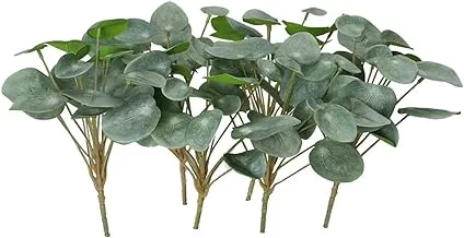 YATAI Pilea Peperomioides Leaf Bunch Flowers رذاذ النباتات الاصطناعية أوراق فروع الجملة الزهور وهمية نباتات بلاستيكية للمنزل داخلي مائدة زهرية محور زينة عيد الميلاد (6)