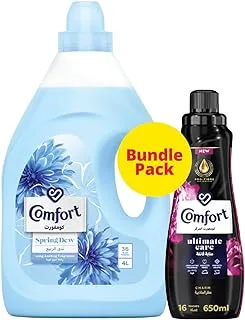 Comfort Concentrated Fabric Softener, Spring Dew & Charm, for long-lasting fragrance, 4L + 650ml