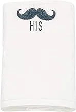 BYFT Magnolia - Bath Towel - 70x140 CM - 650 GSM - White - 'His Mustache'