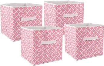 DII Non Woven Polyester Storage Bin, Pink Sorbet, Small Set of 4