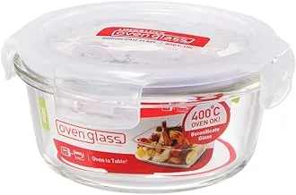 LocknLock Round Oven Glass Container, Clear, 380Ml, Llg821