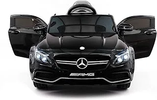 Dorsa 12V Mercedes Benz C63 Ride on Car with Remote Control, Spring Suspension, Radio, & More. Electric Cars for Kids Black, 1588Q T BLACK