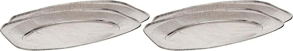 Cosmoplast Large Aluminium Platter Pack of 5, Silver, TRALPL5180P5, Aluminium Container