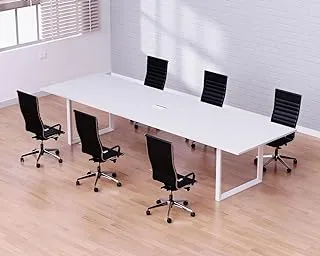 Mahmayi Vorm 136 24 6 Seater White Conference Meeting Table