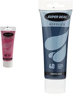 Super Deal Acrylic Color Paint Tube 75ml Opaque Vivid Pink & Acrylic Color Paint Tube 75ml Payne'S Grey