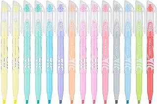 Pilot, FriXion Light Pastel Erasable Highlighters, Chisel Tip, Pack of 14, Assorted Colors