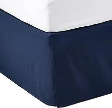 Amazon Basics lightweight pleated bed skirt - twin, navy blue