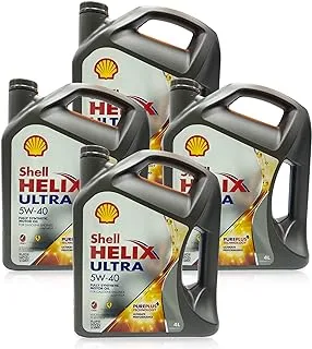 Shell Helix Ultra 5W-40 Fully Synthetic Motor Oil (15,000 Kms, 4 Litres, Pack Of 4)