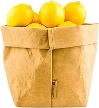 Restaurantware RWA0358K Washable Paper Bags, Reusable Paper Bag, Durable, Long Lasting - Kraft - 6.3 x 9.8 Inches - Duralux - 1ct Box