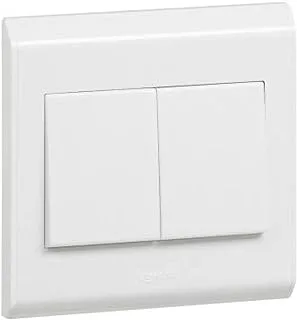 Legrand Belanko White - Single Pole Switch - 2 Gang 1 Way - 10A 250V - 617002