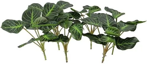 YATAI Alocasia Clypeolata Leaf Bunch Flowers بخاخ نباتات اصطناعية بالجملة ، زهور وهمية ، أوراق استوائية ، نبات بلاستيكي للمنزل ، مزهرية مائدة داخلية ، محور زينة الكريسماس (6)