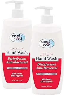 Cool & Cool Antibacterial Disinfectant Hand Wash 500Ml (Pack of 2) - Enriched with Vitamin E, Convenient, Moisturizing & Nourishing 1 Liter