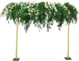 YATAI Artificial Italian Ruscus Flowering Wedding Arch Backdrop With Artificial Plants Vine Flowers Garden Arche And Arbor For Villa Farmhouse Outdoor Pergola Party Garden Decoration (White)