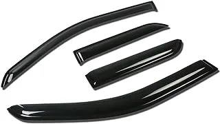 DNA MOTORING WVS-191 Vent Window Visor Deflector Rain/Sun Guard, Dark Smoke, 4 Piece