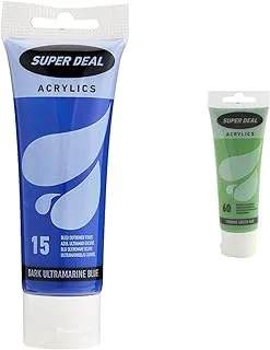 Super Deal Acrylic Color Paint Tube 75ml Dark UltRAMarine Blue & Acrylic Color Paint Tube 75ml Chrome Green Hue