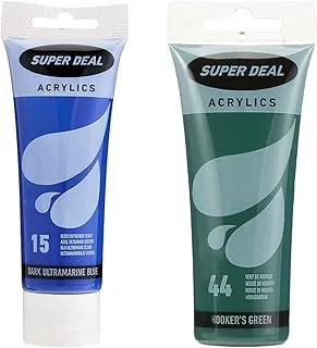 Super Deal Acrylic Color Paint Tube 75ml Dark Ultramarine Blue & Acrylic Color Paint Tube 75ml Hooker's Green