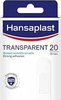 Hansaplast Transparent Plasters, Breathable and Non-Stick Wound Pad, Almost Invisible on Skin with Strong Adhesion, Suitable for Face and Visible part of the Body, 20 Strips