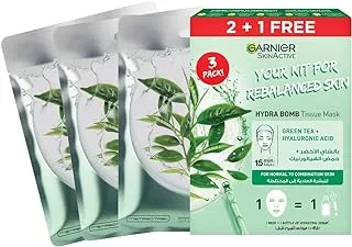 Garnier SkinActive Green Tea Super Hydrating + Rebalancing Tissue Mask Bundle 2+1 FREE