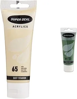 Super Deal Acrylic Color Paint Tube 75Ml Ivory (Buff Titanium) & Acrylic Color Paint Tube 75Ml Green Earth, Sd4212-61