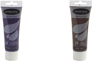 Super Deal Acrylic Color Paint Tube 75Ml Dark Cobalt Violet Hue, Sd 4212-47 & Acrylic Color Paint Tube 75Ml Burnt Umber, Sd 4212-29