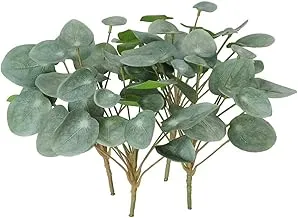 YATAI Pilea Peperomioides Leaf Bunch Flowers رذاذ النباتات الاصطناعية أوراق فروع الجملة الزهور وهمية النباتات البلاستيكية للمنزل داخلي مائدة زهرية محور زينة عيد الميلاد (4)