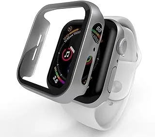 واقيات ساعة HYPHEN ضد الصدمات مع زجاج مقوى حساس للمس لساعة Apple Watch Series 6/5/4 / SE- فضي 40 مم