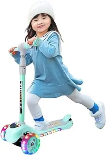 COOLBABY Folding 3 Flash Wheel Scooter for Kids Boys Girls Adjustable Height PU Wheels Best Gifts