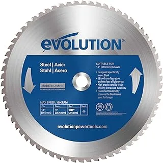 Evolution Power Tools 14 شفرة منشار قطع فولاذية ، 14 بوصة X 66 سن ، أزرق