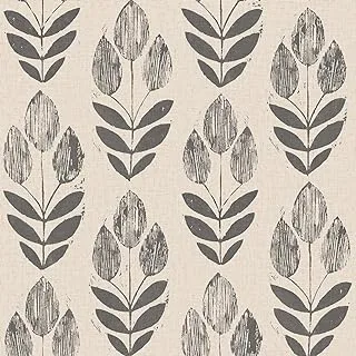 Nuwallpaper Nu2459 Folk Tulip NEUtral Peel & Stick Wallpaper