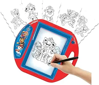 Lexibook Paw Patrol Drawing Projector, 4 tampons, 10 templates, lighting screen, 1 pen included, artistic and creative toy for girls and boys, Red/Blue, CR310PA