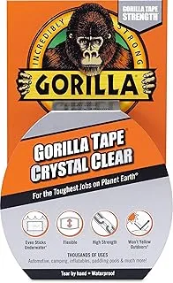 Gorilla Crystal Clear Repair Duct Tape, 1.88” X 27ft, Clear, (Pack Of 1)