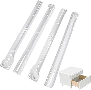 Royal Apex Cabinet Rails Drawer Track Slides For Computer Table Clothing Cabinets With Wheels White Color (14 inch)